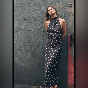 🔥🔥Zara Polka Dot Halter Dress
